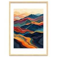 Abstract Mountain Landscape Art with Fluid Textures