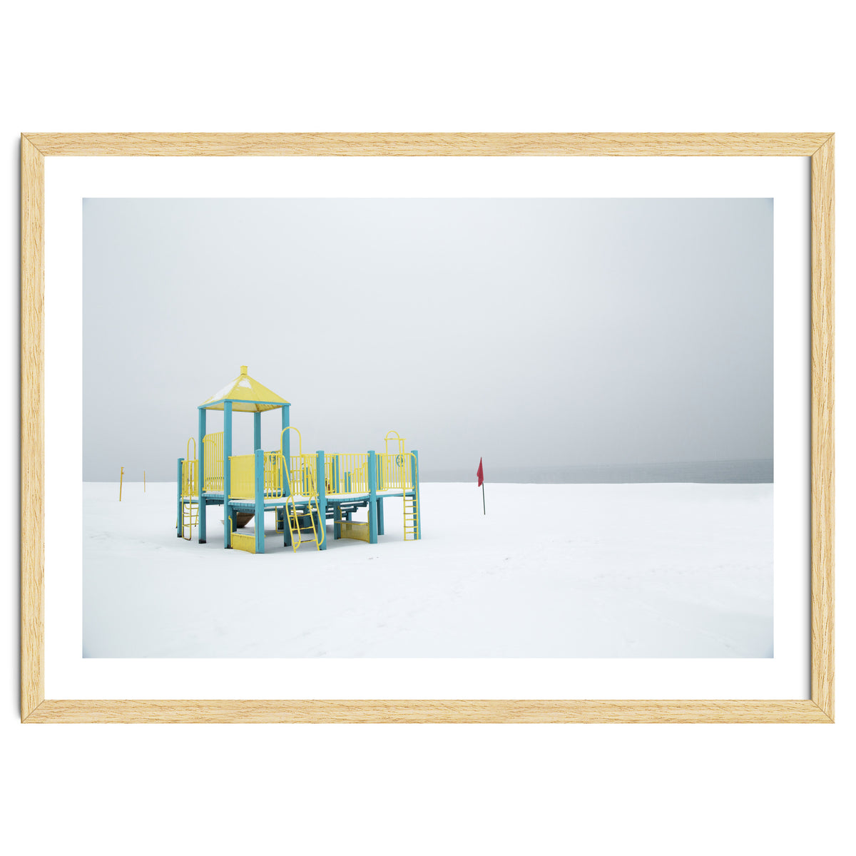 Playground in the winter seascape