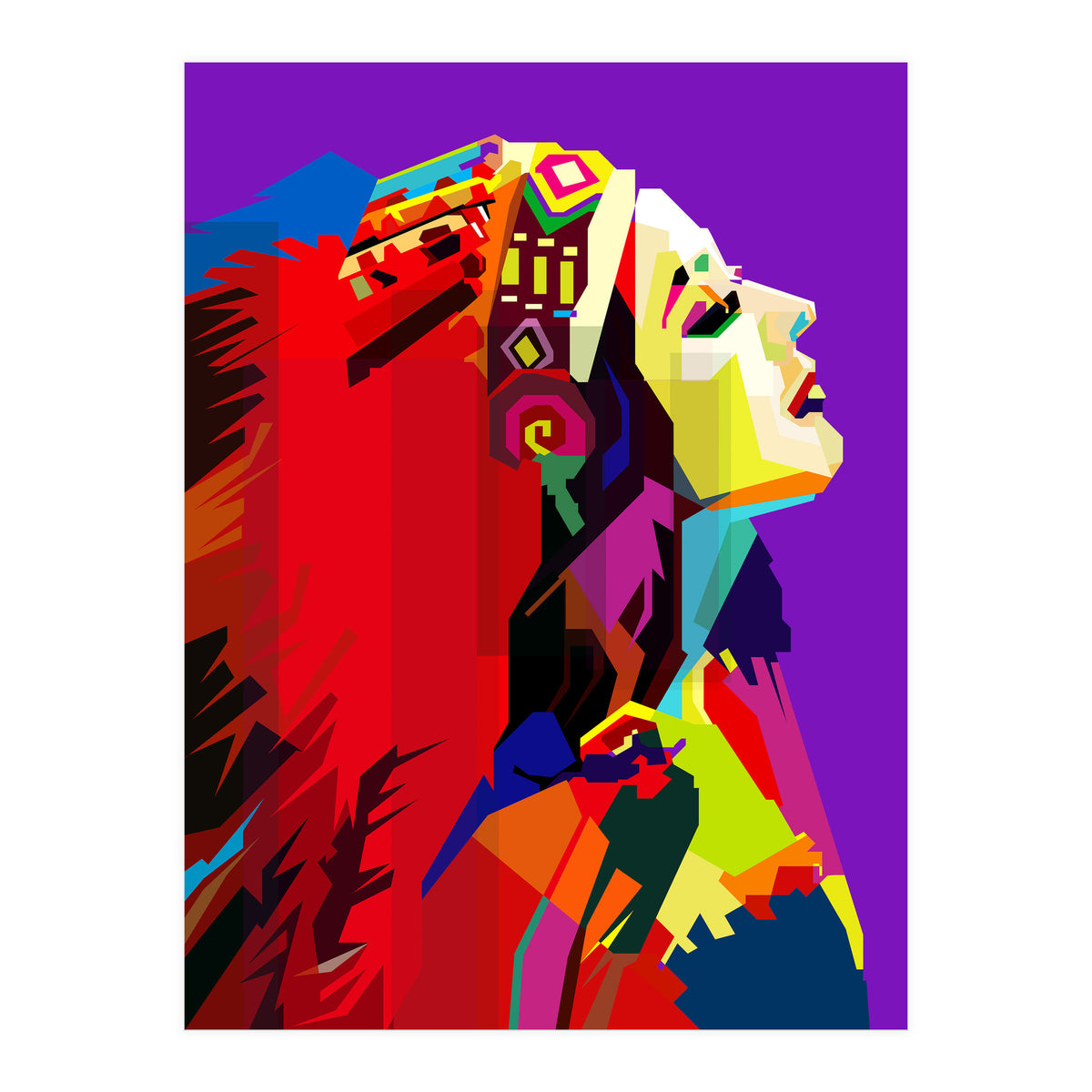 Apache Woman Pop Art Wpap (Print Only)