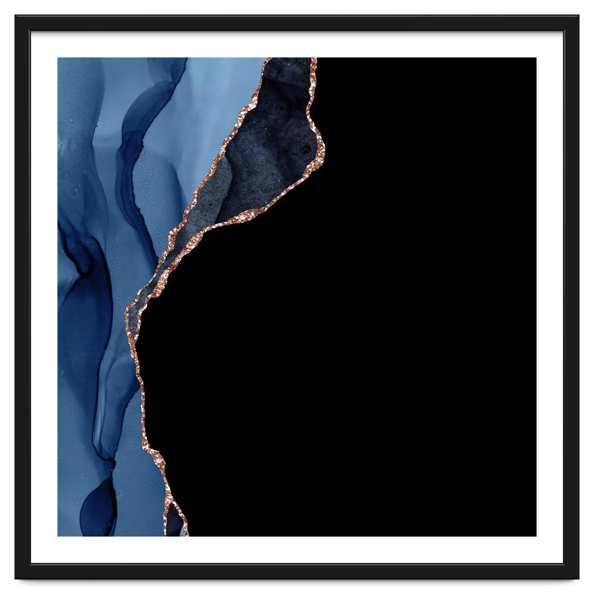 Navy & Rose Gold Agate Texture 09