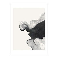 Abstract Black And White Wavy Lines Flowing Organic Shape (Print Only)
