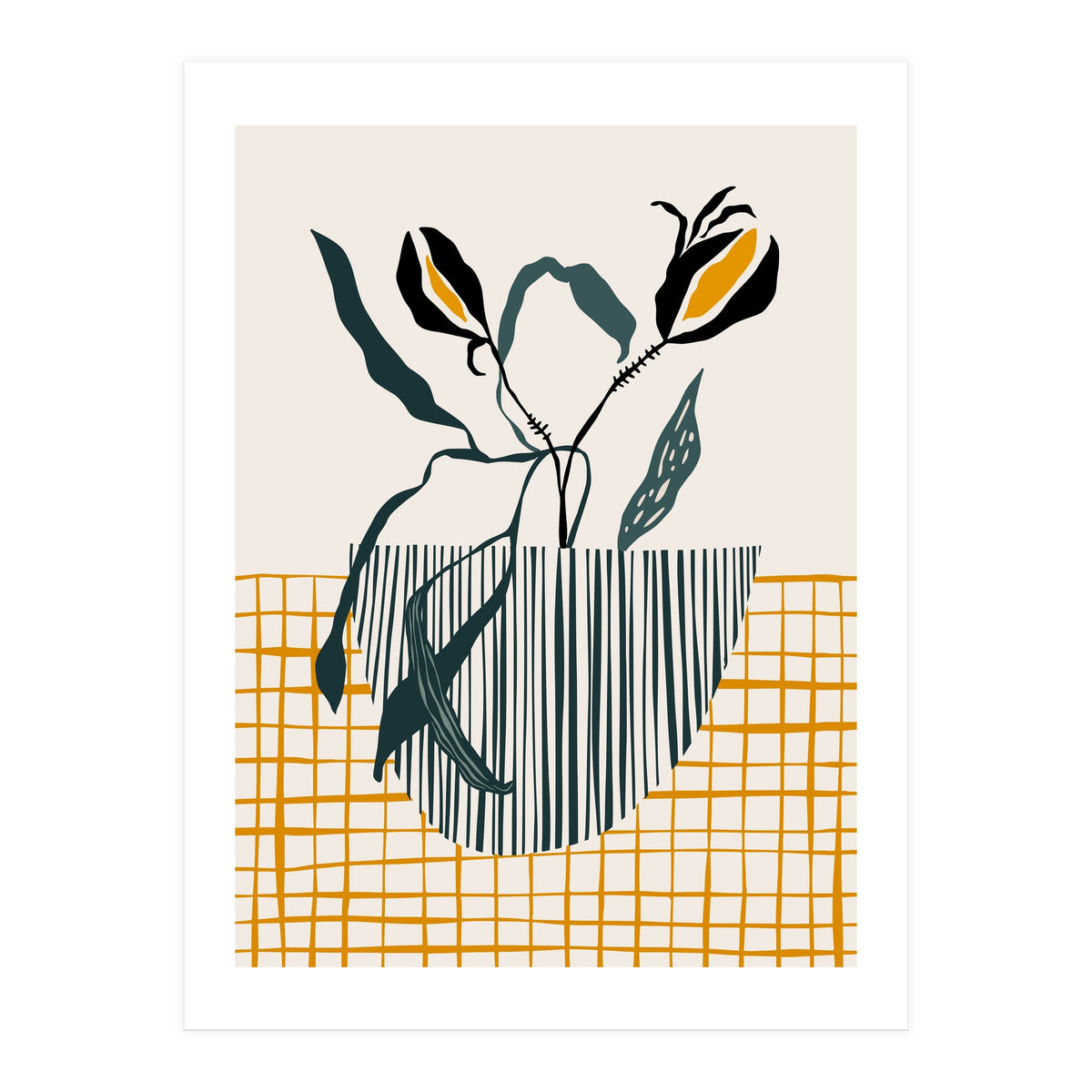 Midcentury plant pot light (Print Only)