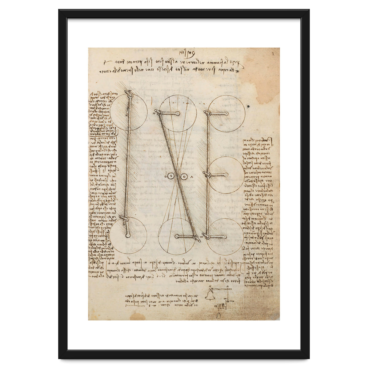 Folio f 1r. Codex Madrid I (Ms. 8937) "Treaty of statics and mechanics", 192 folios with 384 page...