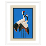 Stillness In Motion Abstract Cranes In Blue thumbnail