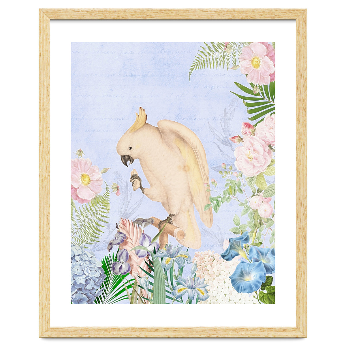 White Cockatoo In Flower Jungle