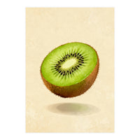 Kiwi Slice, Watercolor Fruit, Fresh Green Art (Print Only)