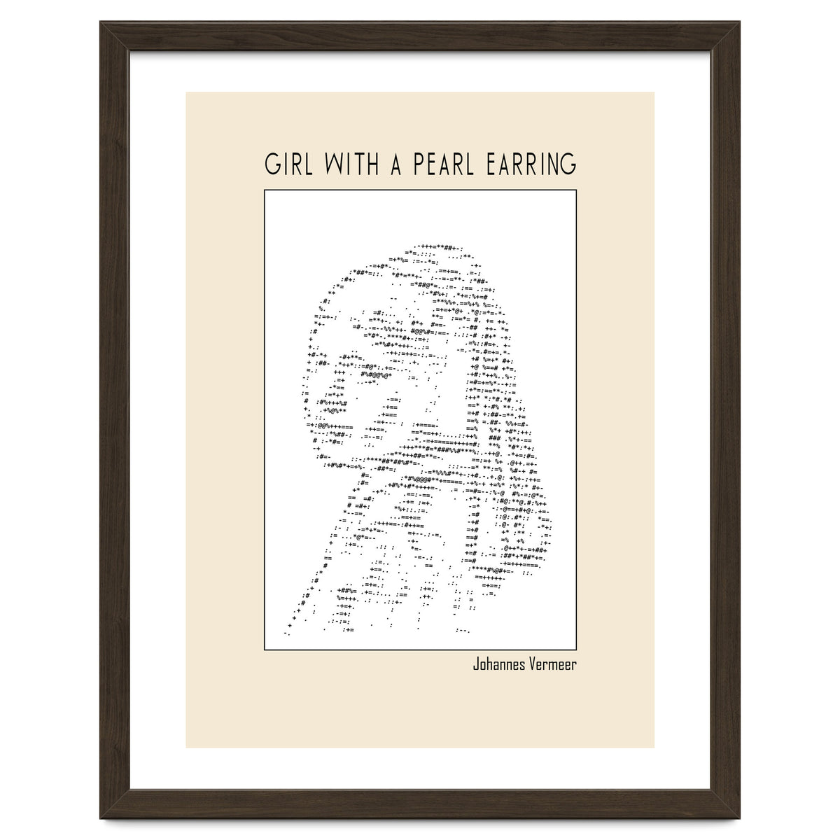 Girl With A Pearl Earring Johannes Vermeer Ascii Art