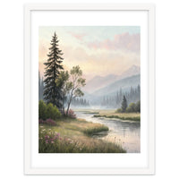 Dreamy Alpine Valley Landscape Painting