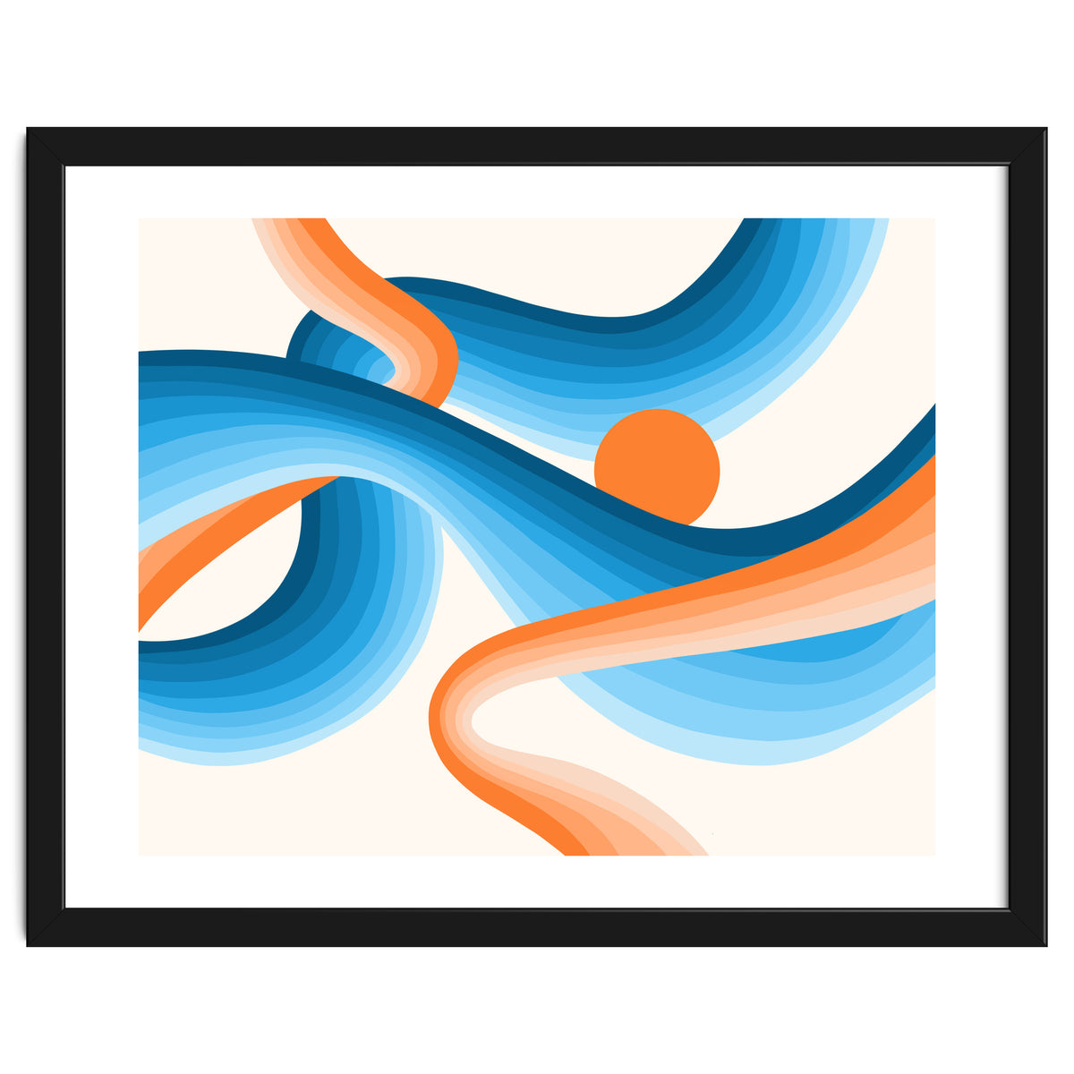 Rise, Abstract Retro Sunrise, Modern Bohemian Space, Concept Graphic Sky, Eclectic Nature