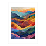 Jewel-Toned Abstract Mountain Landscape Wall Art (Print Only) thumbnail