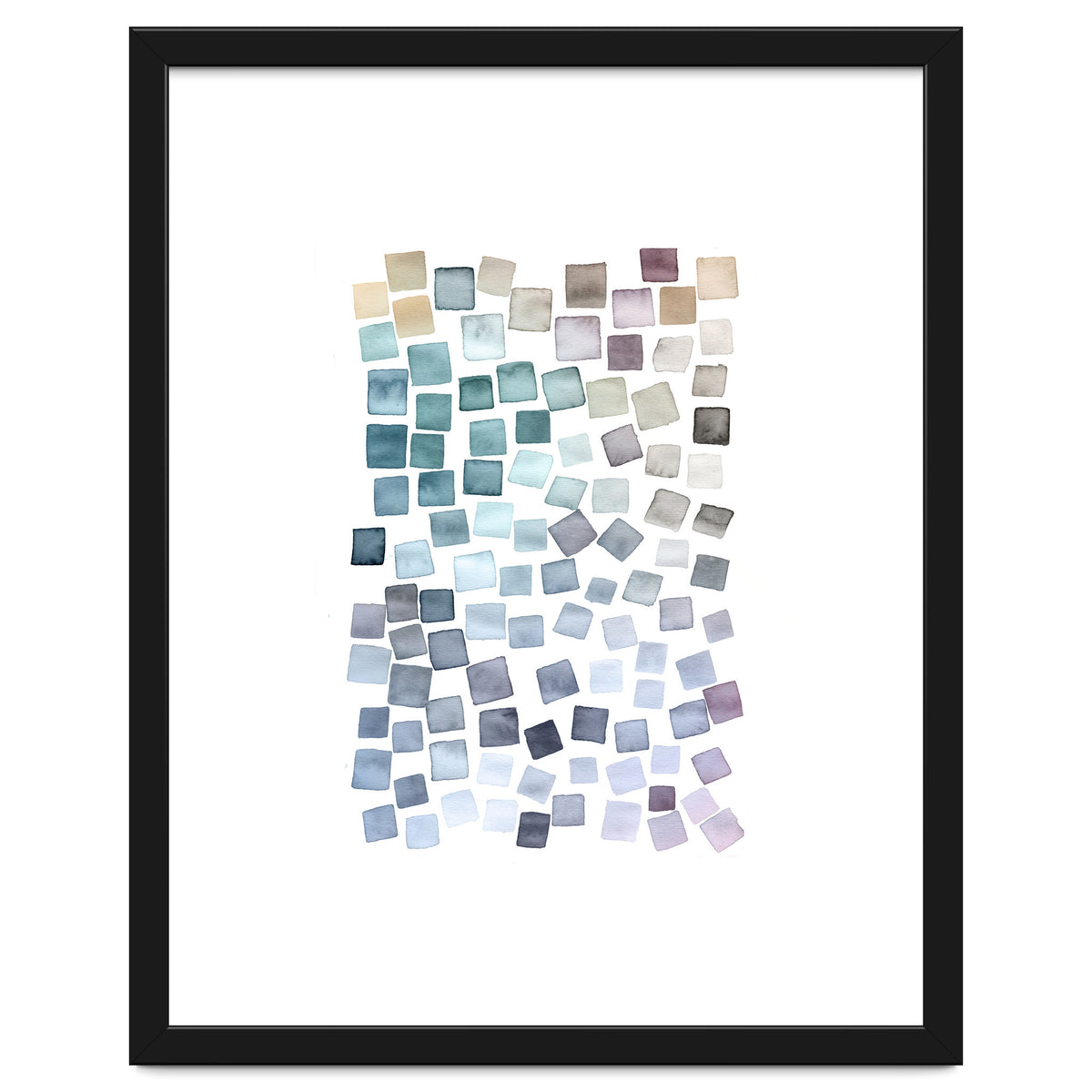 Watercolor Geometric Square Shapes Cozy