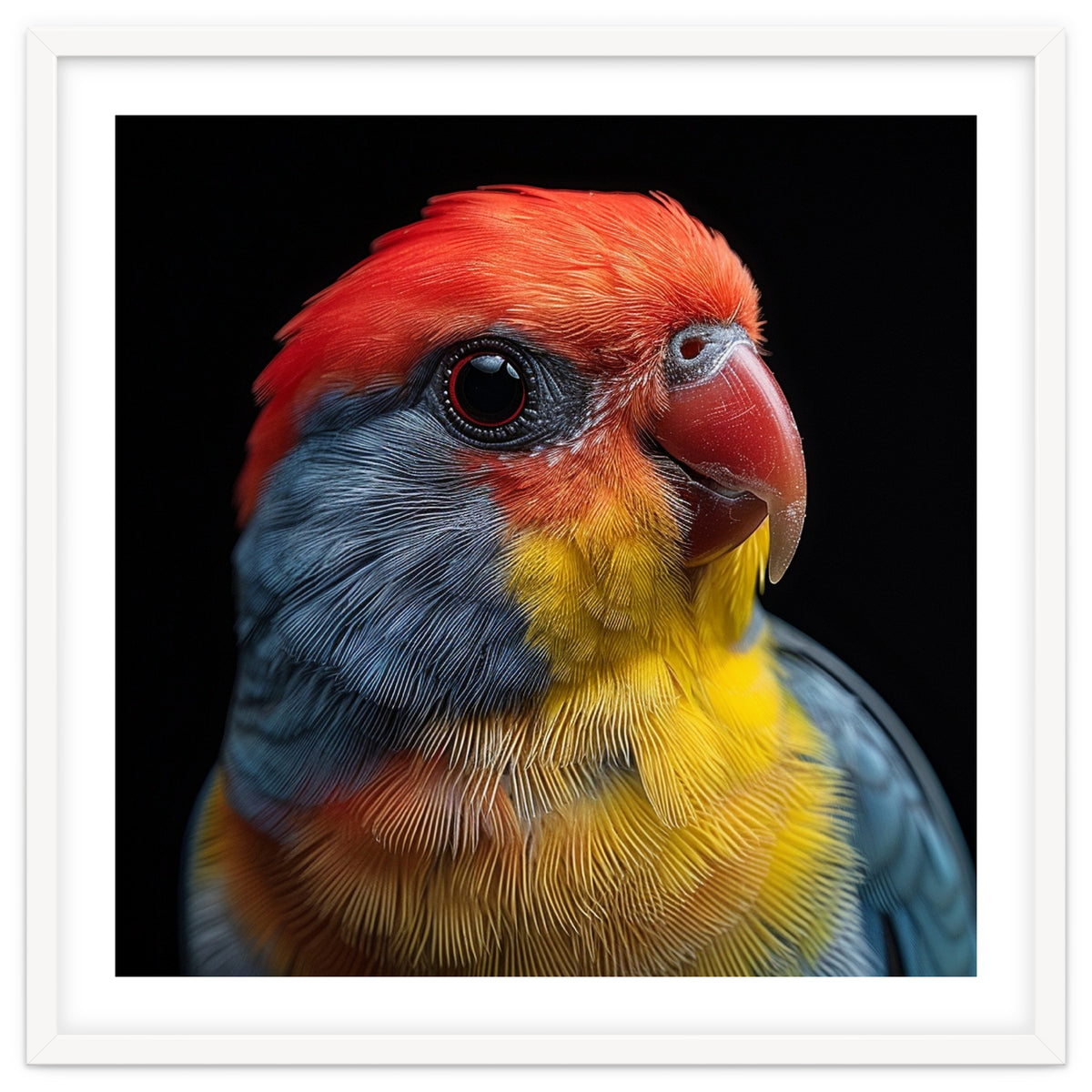 Close Up Colorful Parrot Portrait Vivid Plumage