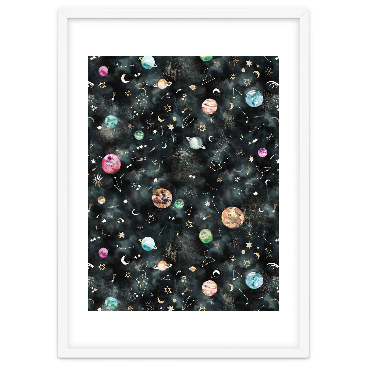 Galaxy Astrology Astronomy Constellations Gold