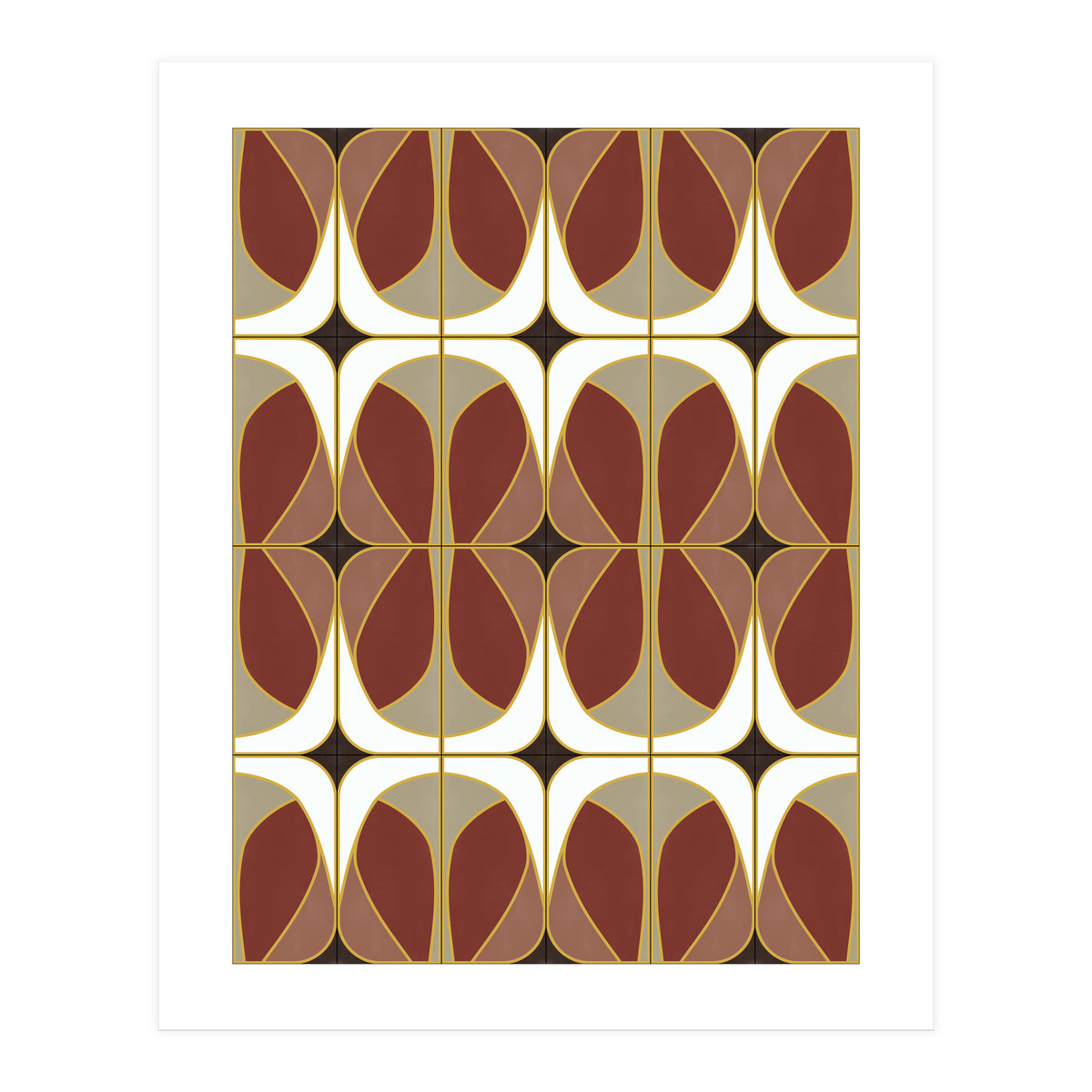 Umber Nouveau Tiles (Print Only)