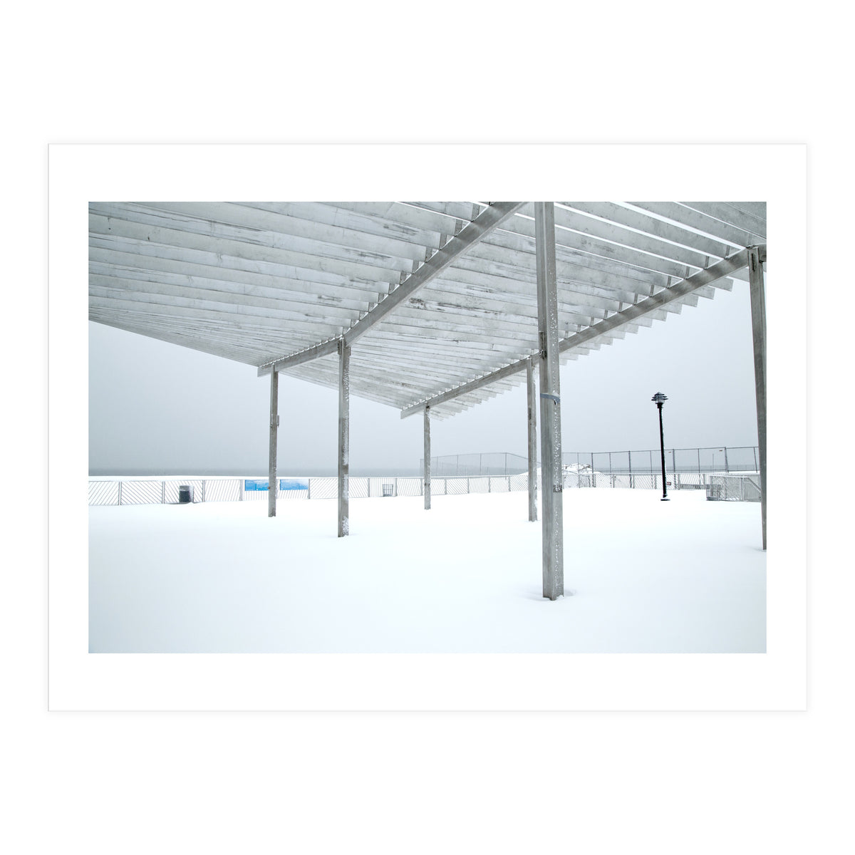 Sunshade site in the winter beach (Print Only)