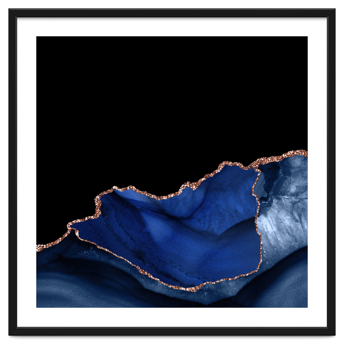 Navy & Rose Gold Agate Texture 06