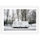 Travel Trailer in the snow road thumbnail