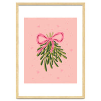 Mistletoe And Pink Bow