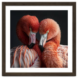 Close Up Of Two Flamingos Nuzzling Together thumbnail