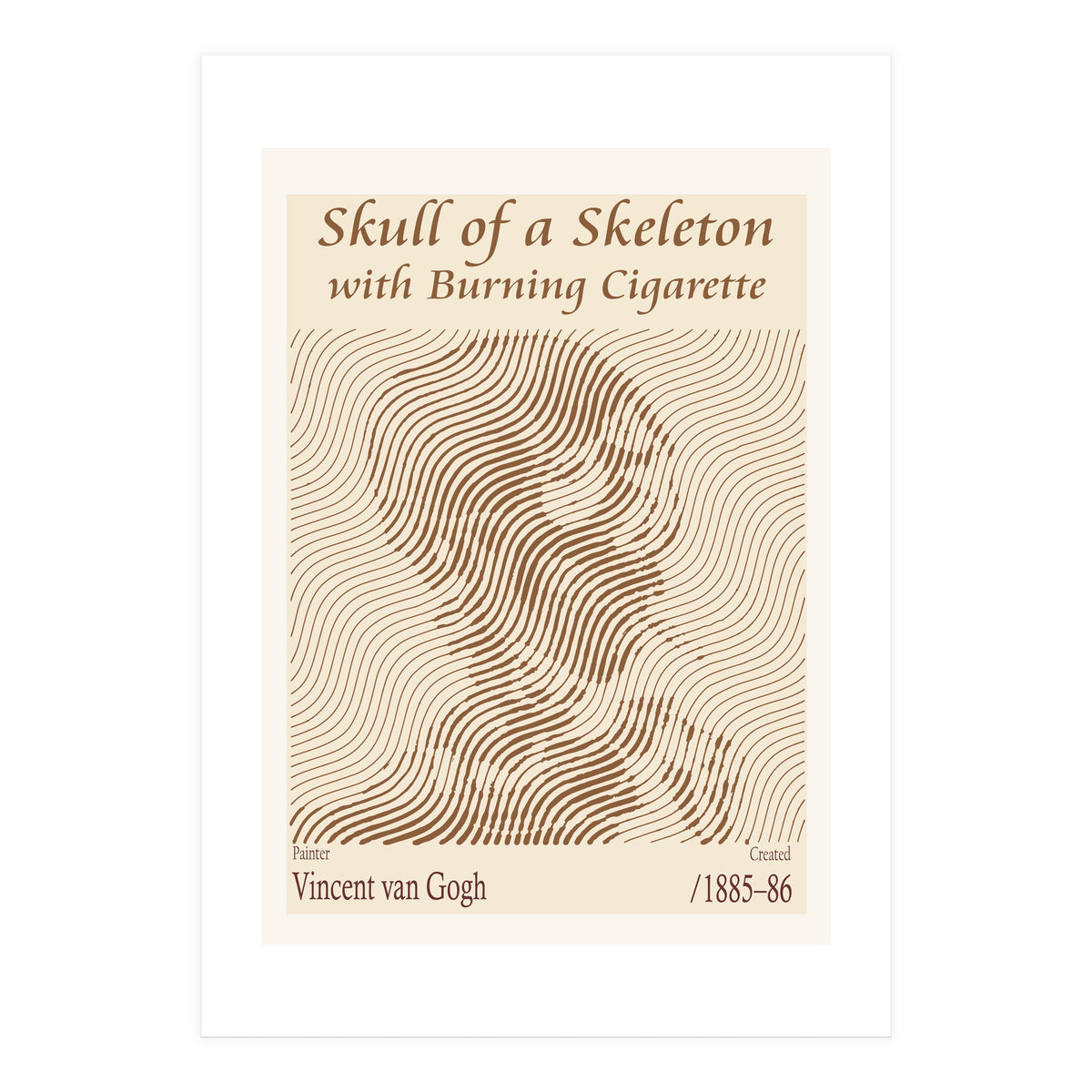 Skull of a Skeleton with Burning Cigarette - Vincent van Gogh (1885–86) (Print Only)