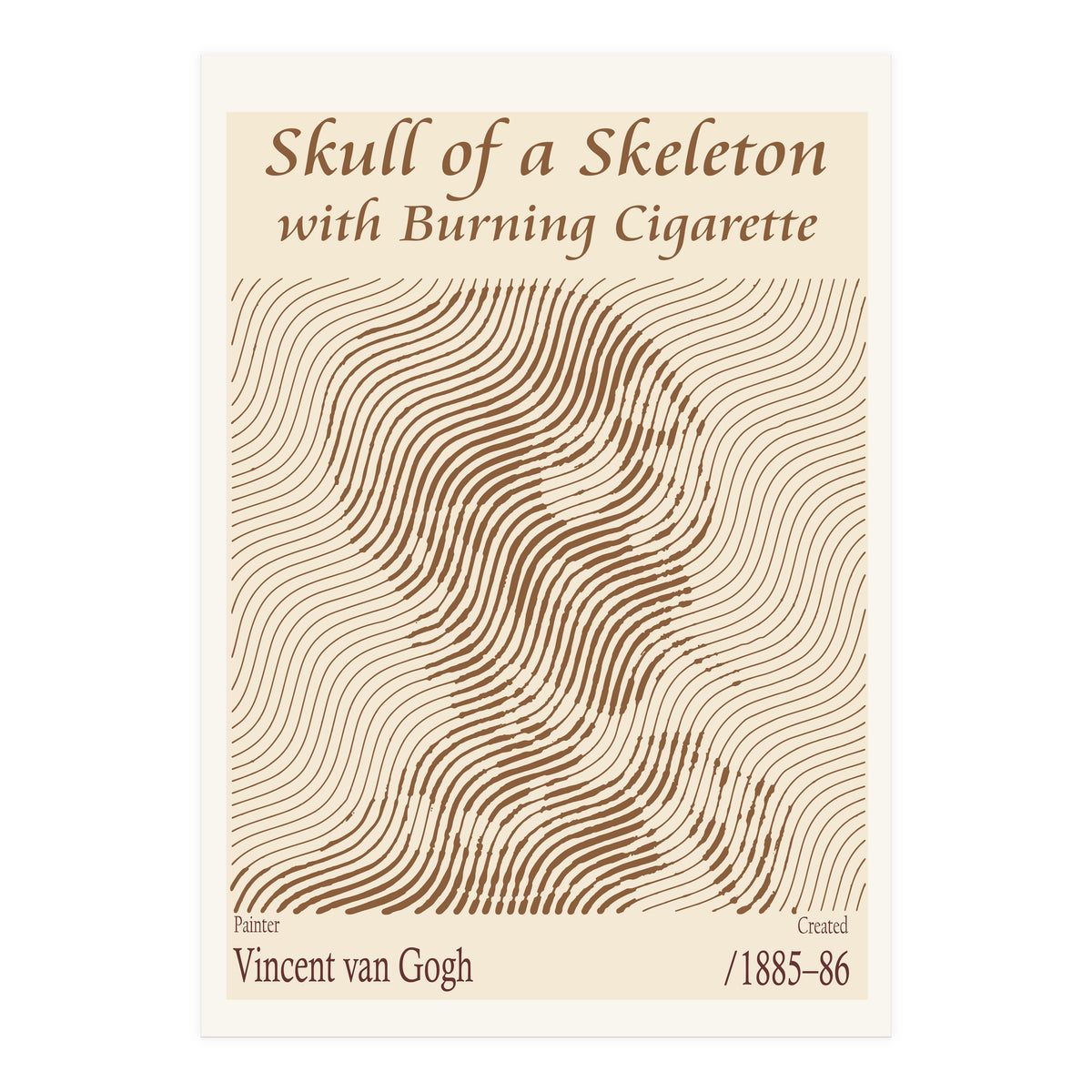 Skull of a Skeleton with Burning Cigarette - Vincent van Gogh (1885–86) (Print Only)