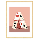 A House Made Of Cards, Relationship Concept Painting, Illustration Playing Cards, Spade Heart Eclectic Bohemian Contemporary thumbnail