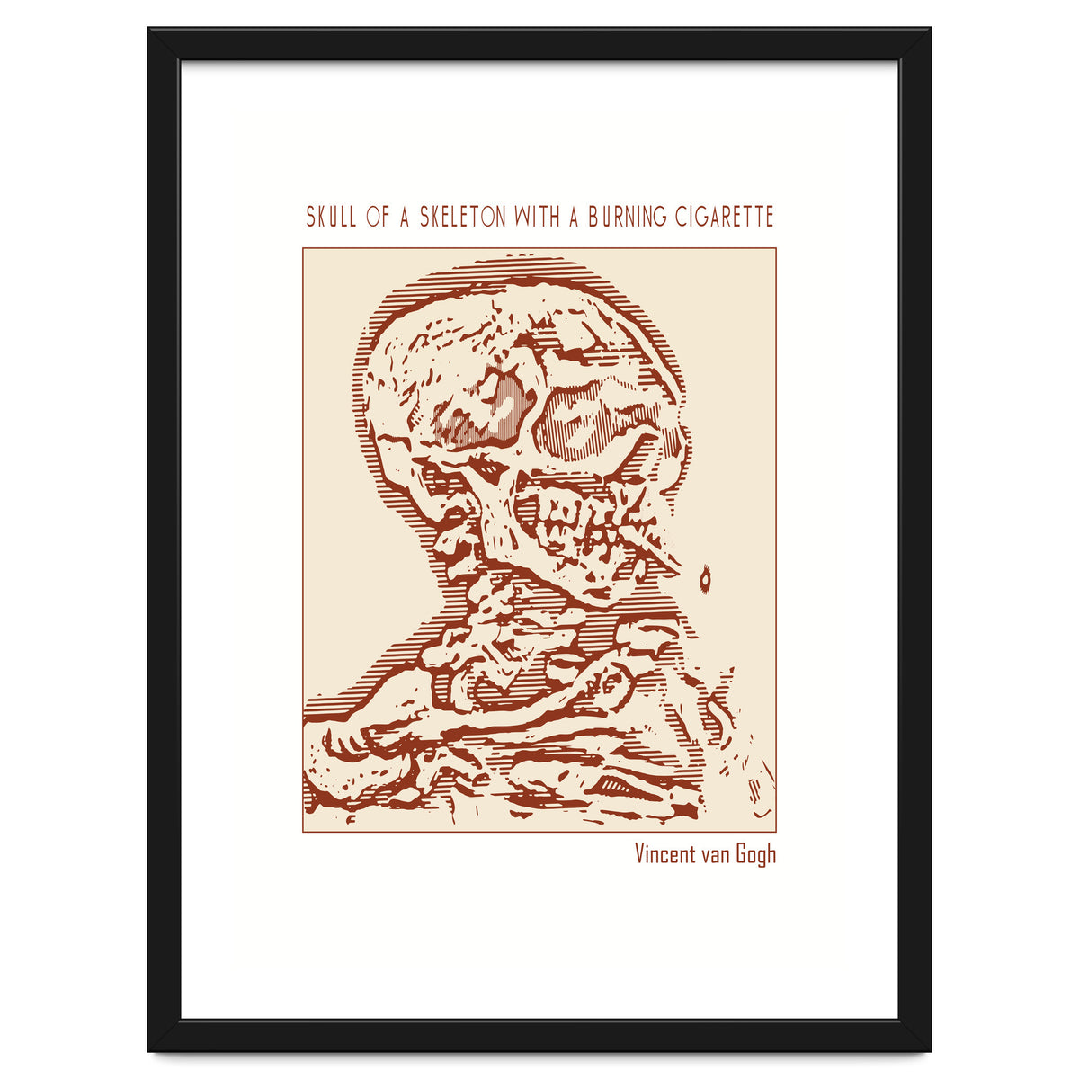 Skull Of A Skeleton With A Burning Cigarette