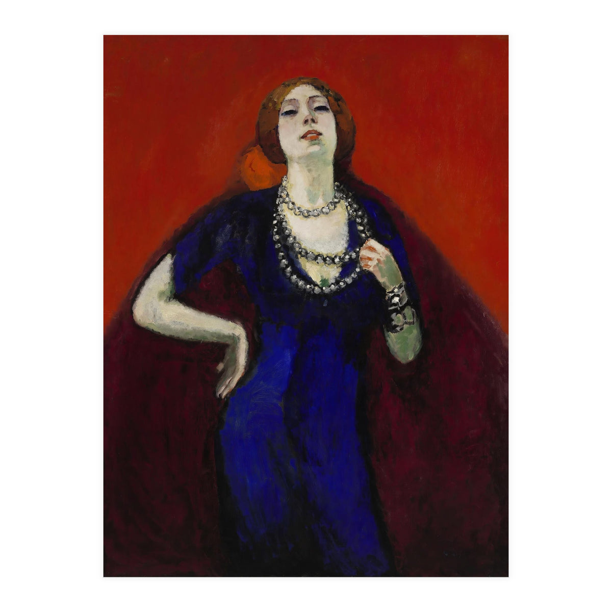 The Blue Dress. Date: 1911. Dimensions: 146.2 cm x 114.4 cm, 161.0 cm x 129.4 cm. (Print Only)