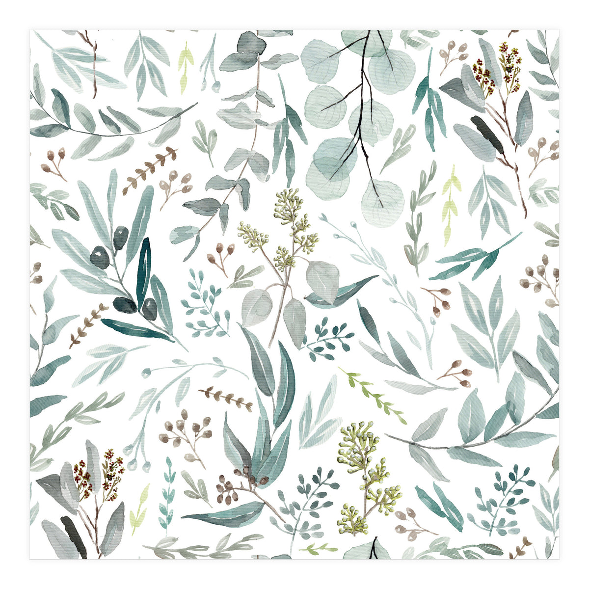 Eucalyptus Leaves Botanical Pattern (Print Only)