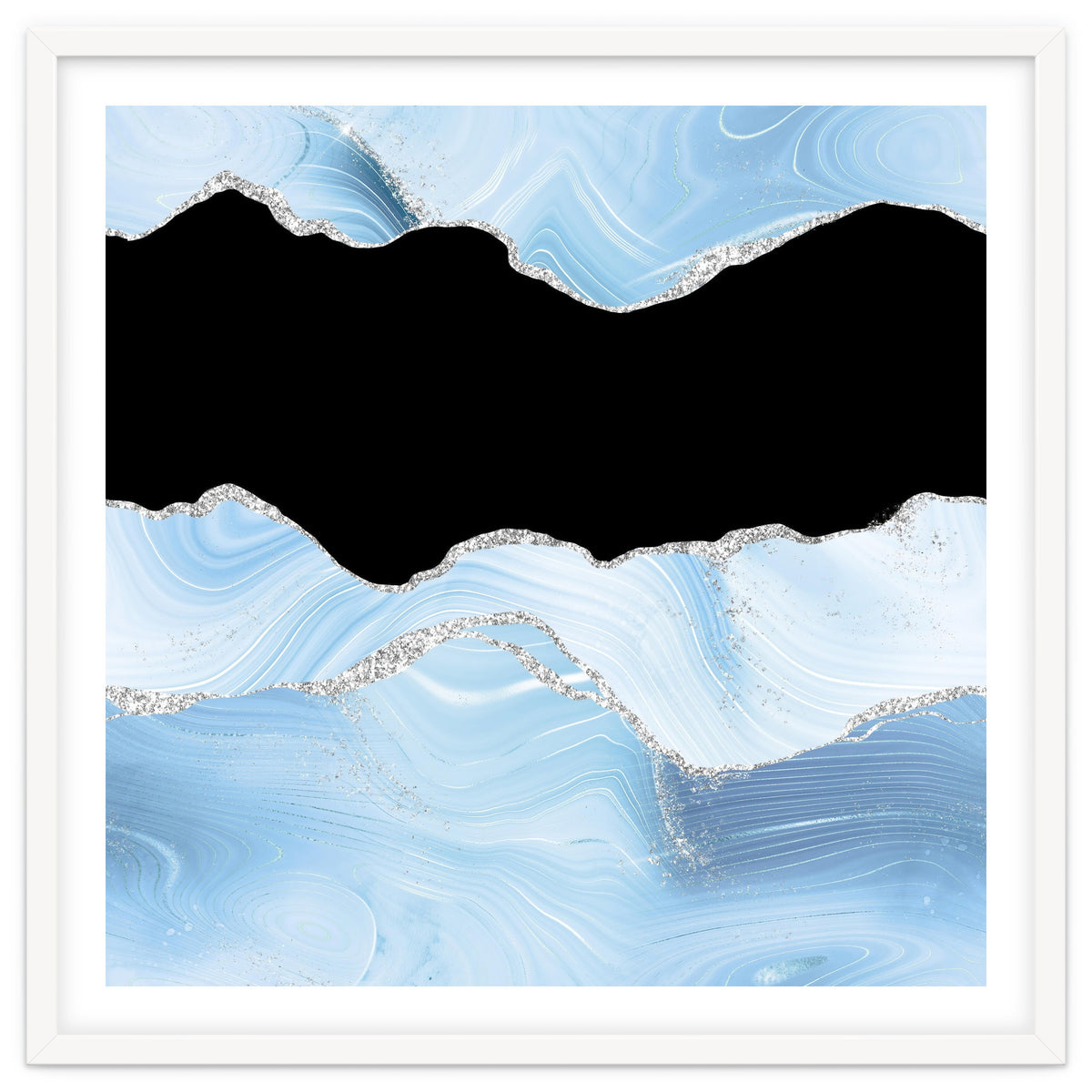 Blue & Silver Agate Glitter Texture 03