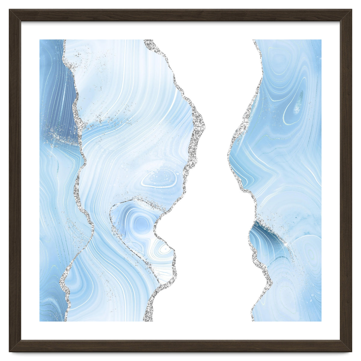 Blue & Silver Agate Glitter Texture 06