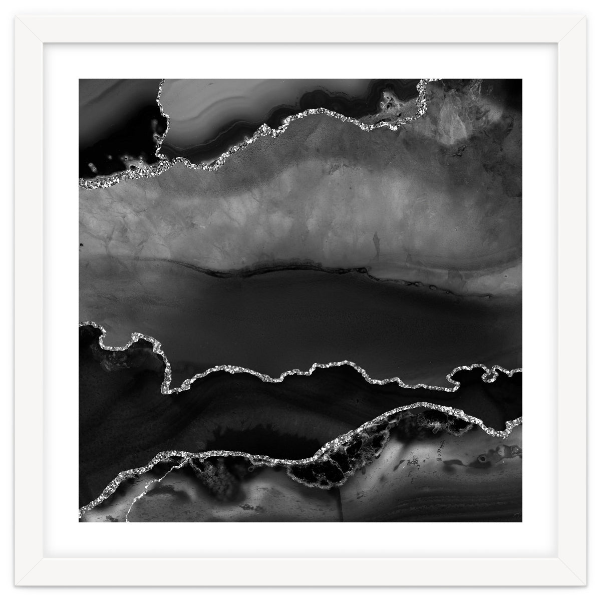 Black & Silver Agate Texture 02