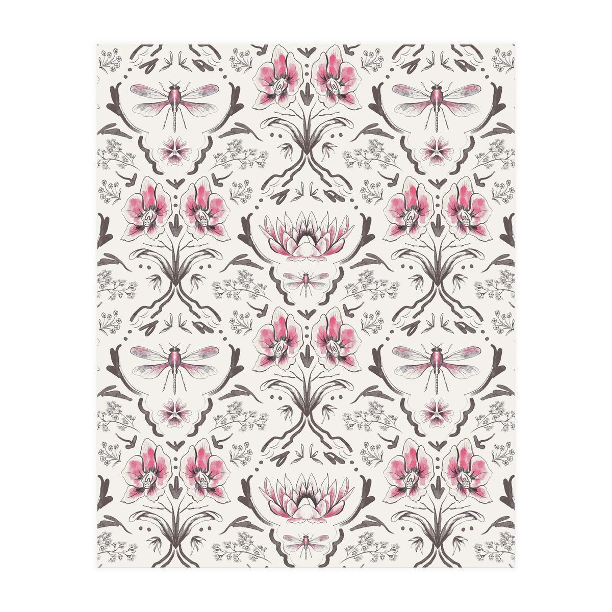 Bohemian Garden Pink Pattern (Print Only)