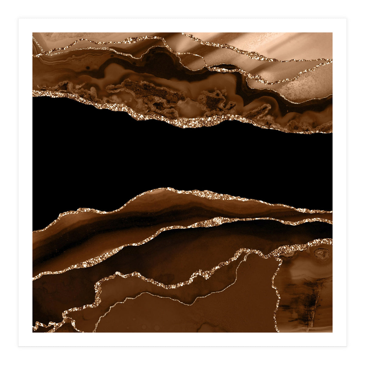 Brown & Gold Agate Texture 11 (Print Only)