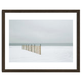 Wood fence in the winter snow beach thumbnail