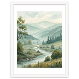 Serene River Valley in Soft Watercolor thumbnail