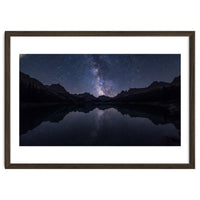 Starlit Reflection: Milky Way Over Mountain Lake