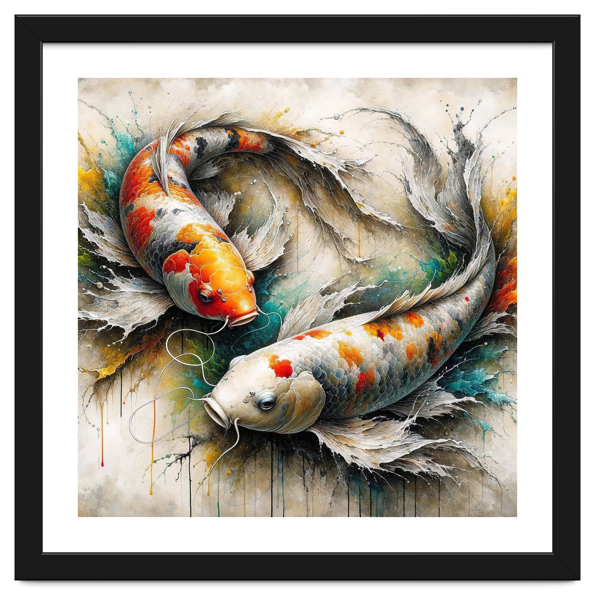 Watercolor Koi Fish Pair