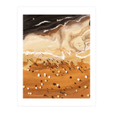 Coffee Beach, Ocean Sea Beachy Tropical Summer, Travel Painting Nature Landscape Waves People Sand (Print Only) thumbnail