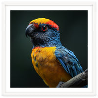 Close Up Colorful Parrot Perched On A Branch