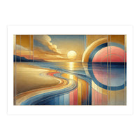 Sundown Serenity Scene In Art Deco (Print Only)