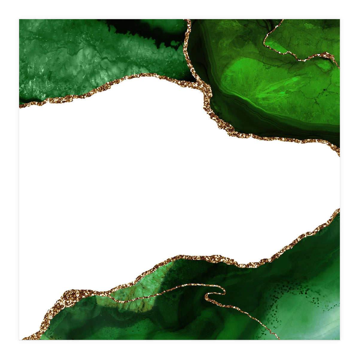 Green & Gold Agate Texture 29 (Print Only)