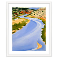Georgia O’Keeffe – Chama River, Ghost Ranch (1937) | Serene Southwestern Landscape in Bold Modernist Forms