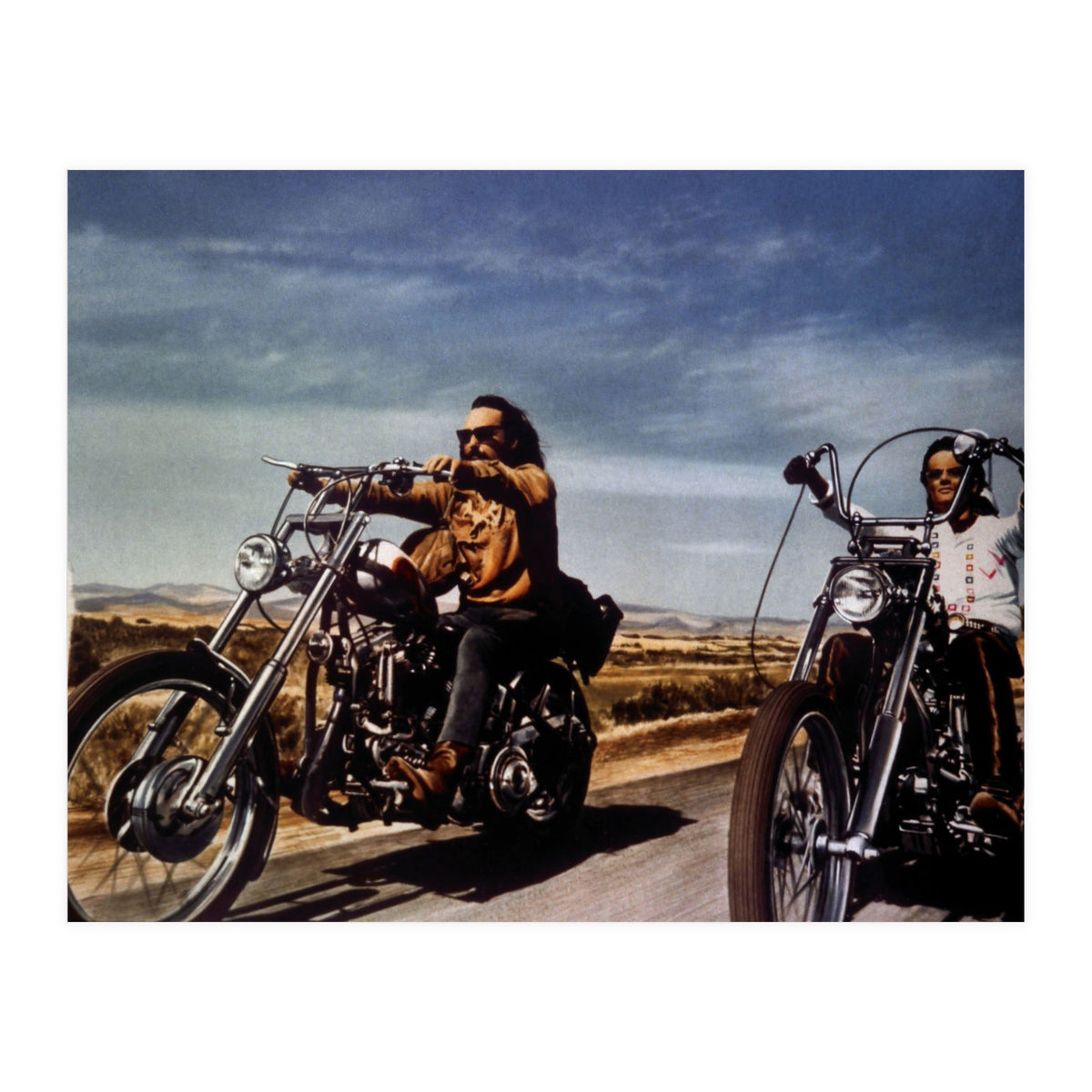 DENNIS HOPPER and PETER FONDA in EASY RIDER (1969), directed by DENNIS HOPPER. (Print Only)