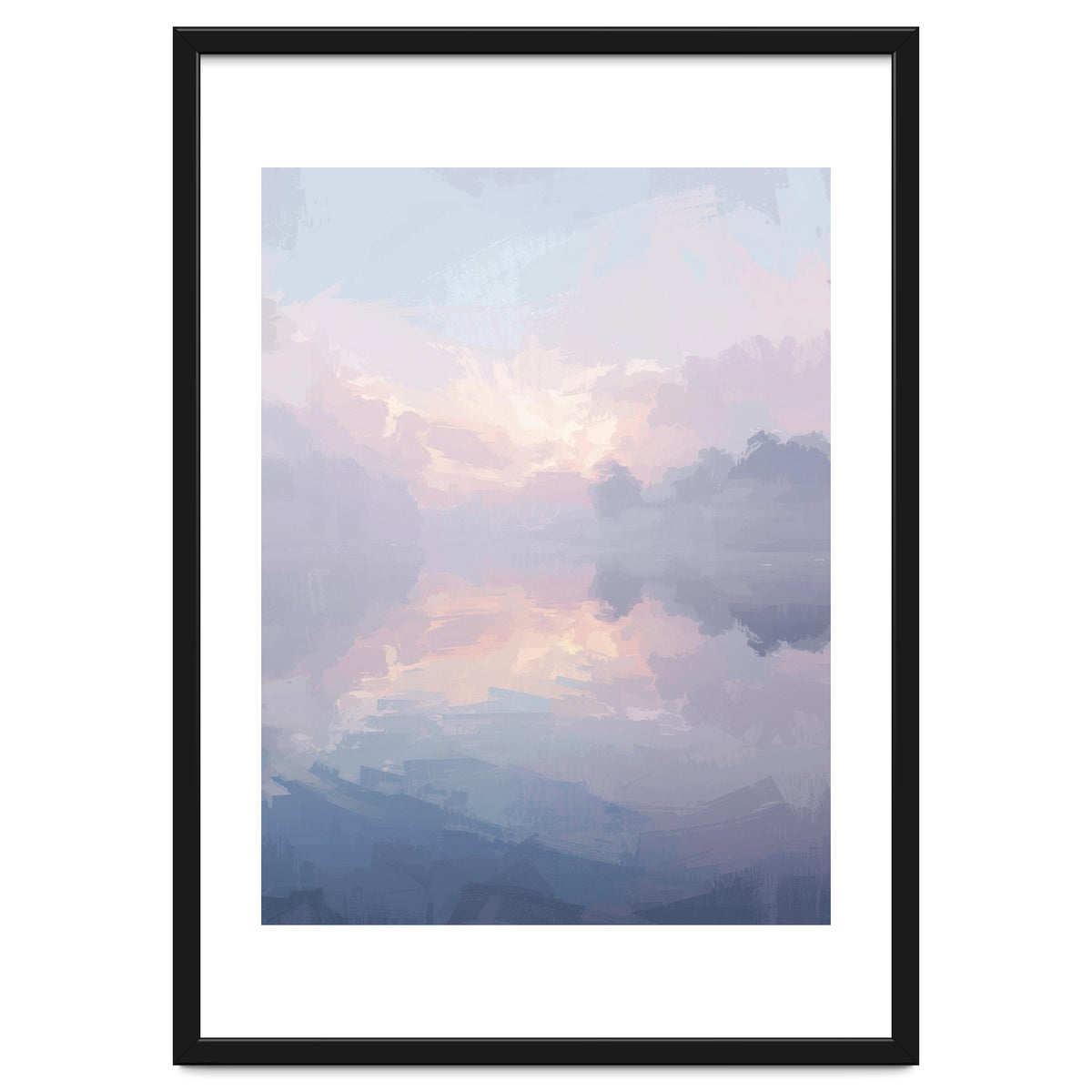 Ethereal Misty Lakeside at Dawn
