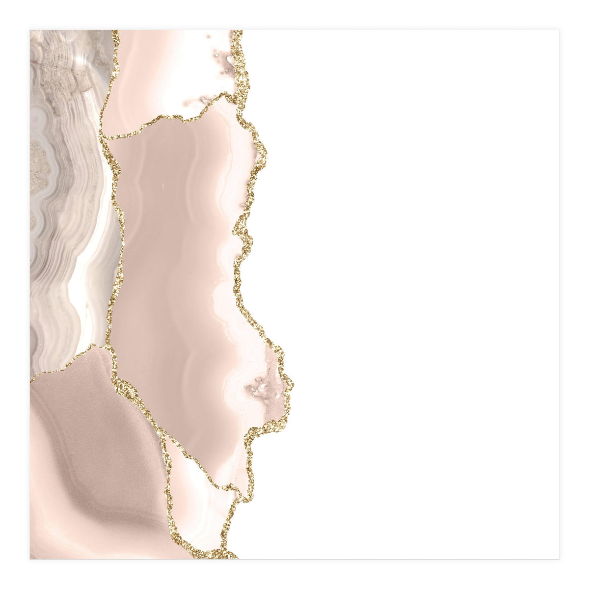 Ivory & Gold Agate Texture 05 (Print Only)