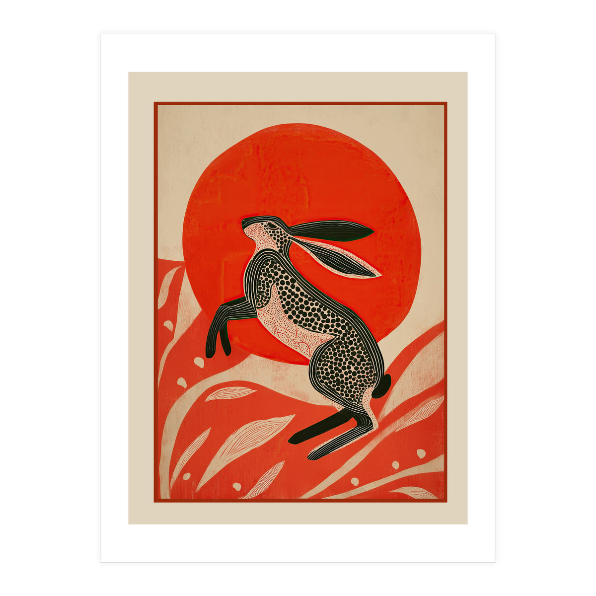 Hare And The Red Sun (Print Only)