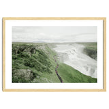 Tourists walking along the waterfall - Iceland thumbnail