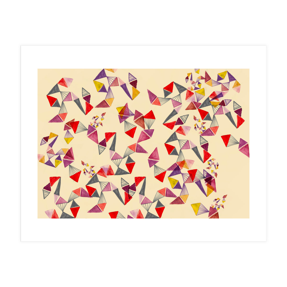 Watercolour Geometric Shapes (Print Only)