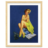 Sexy Pinup Posing With Green Towel thumbnail